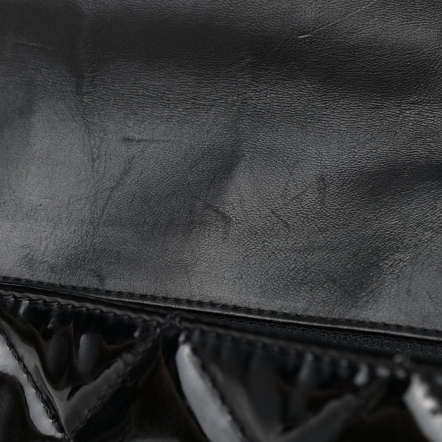 Vinyl Quilted In the Business Flap Bag Black