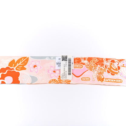 Hermes Silk Bingata Twilly Orange Rose Gris 2 of 4