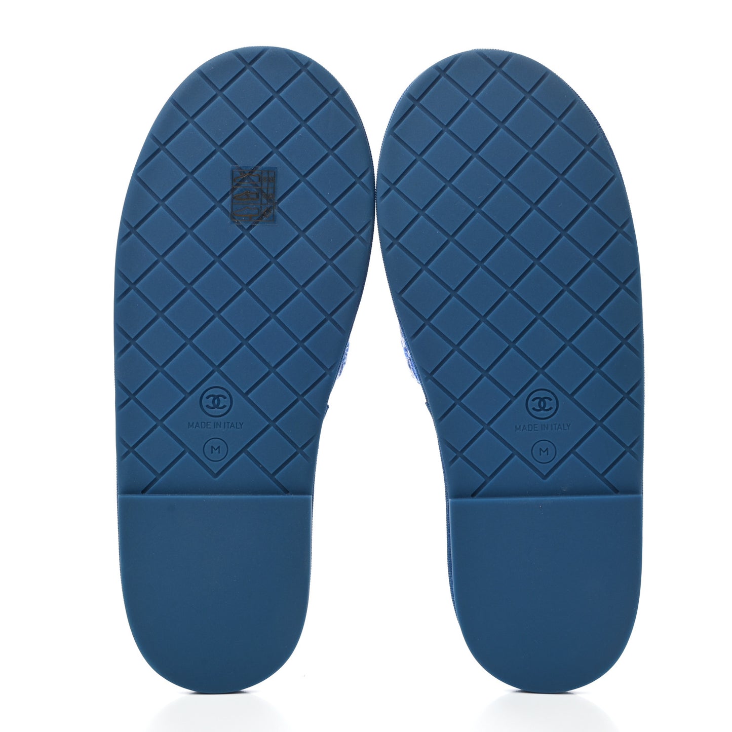 Tweed Flat Slipper Sandals M Blue