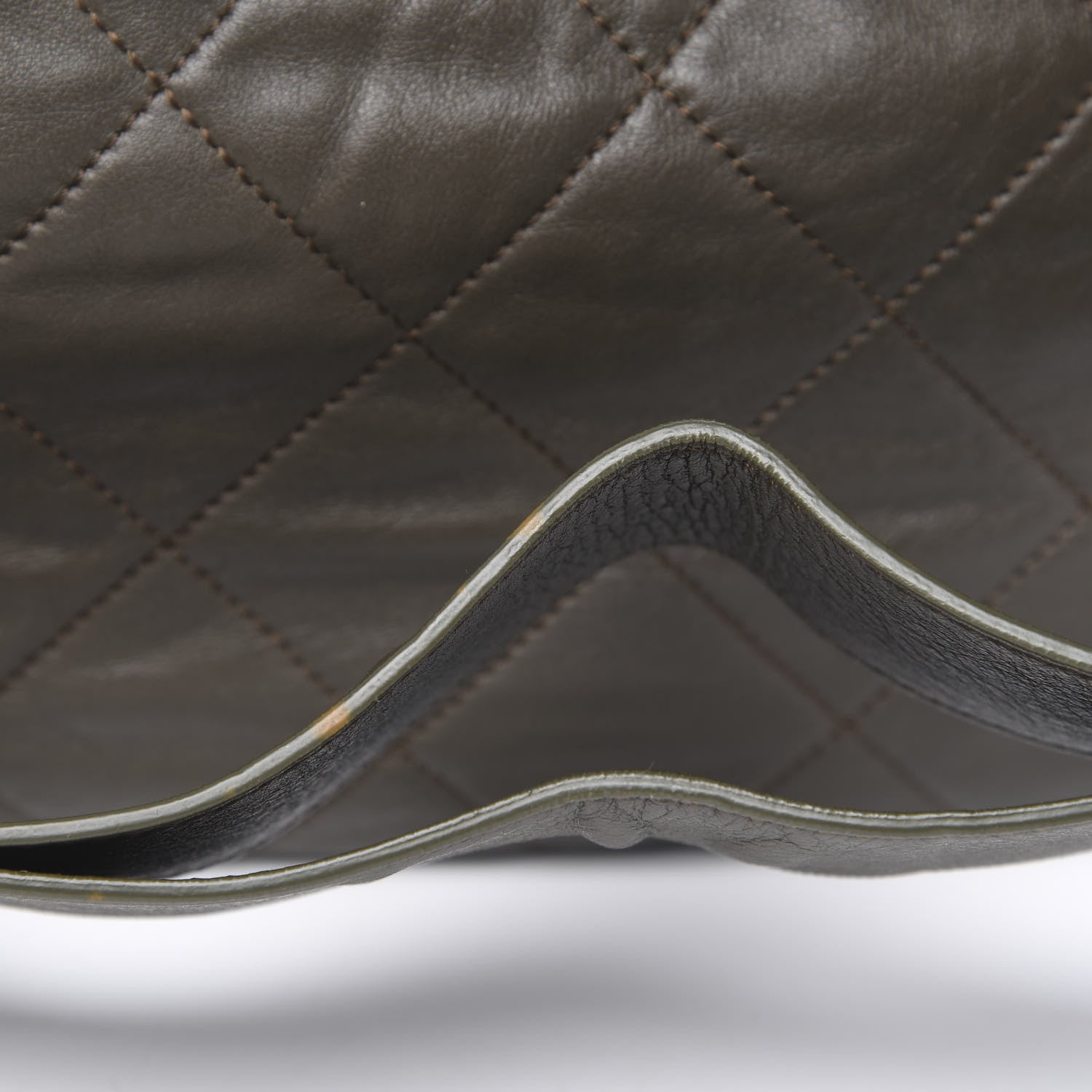 Chanel Calfskin Coco Pleats Hobo Khaki 10 of 11