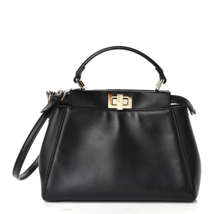 Fendi Nappa Mini Peekaboo Iconic Satchel Black 1 of 12