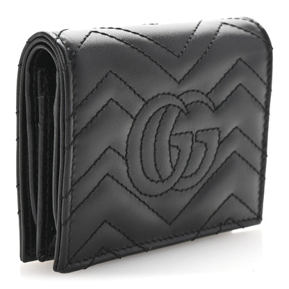 Gucci Calfskin Matelasse GG Marmont Card Case Wallet Black 3 of 8