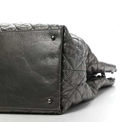 Chanel Metallic Aged Calfskin Quilted Large Chain Me Tote Silver 10 of 11