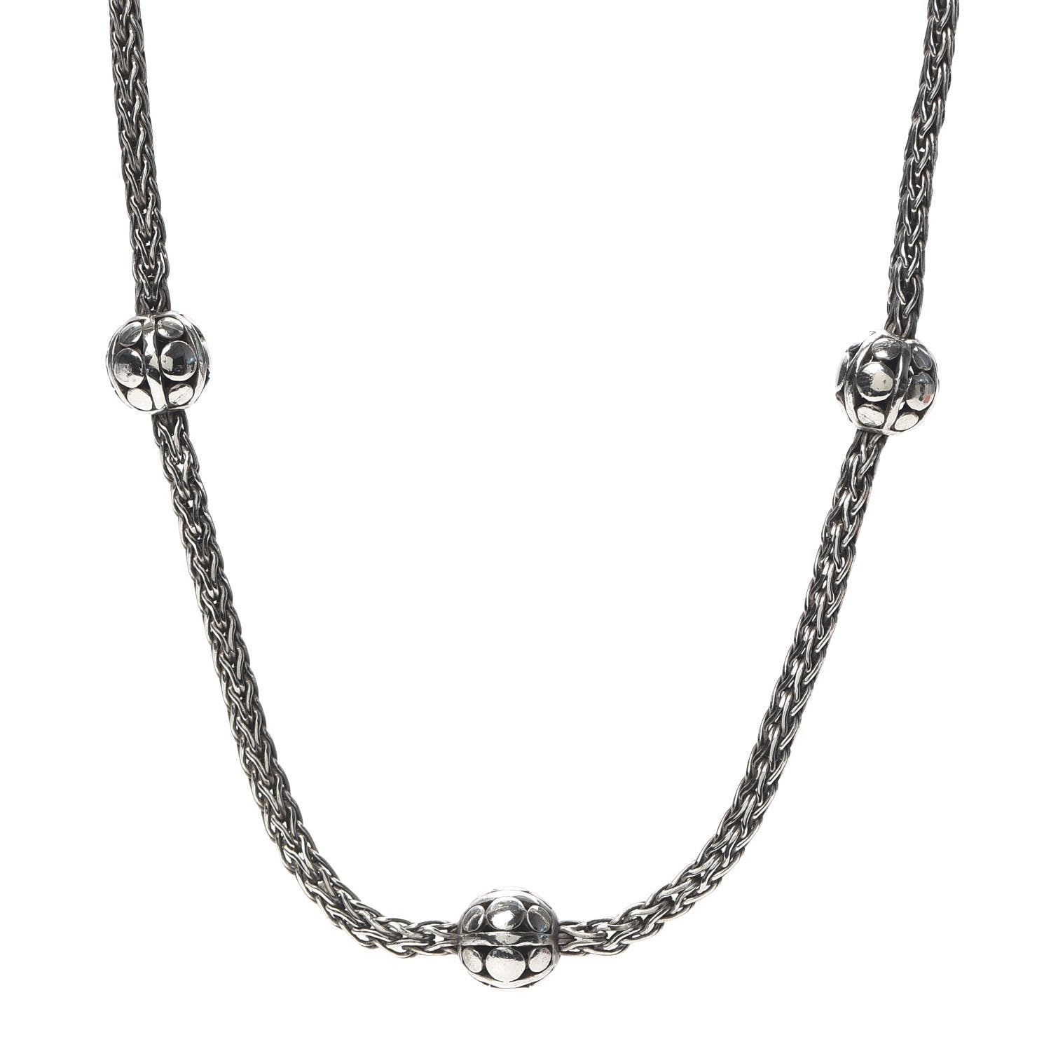John Hardy Sterling Silver Kali Five Bead Station Necklace 1 of 7