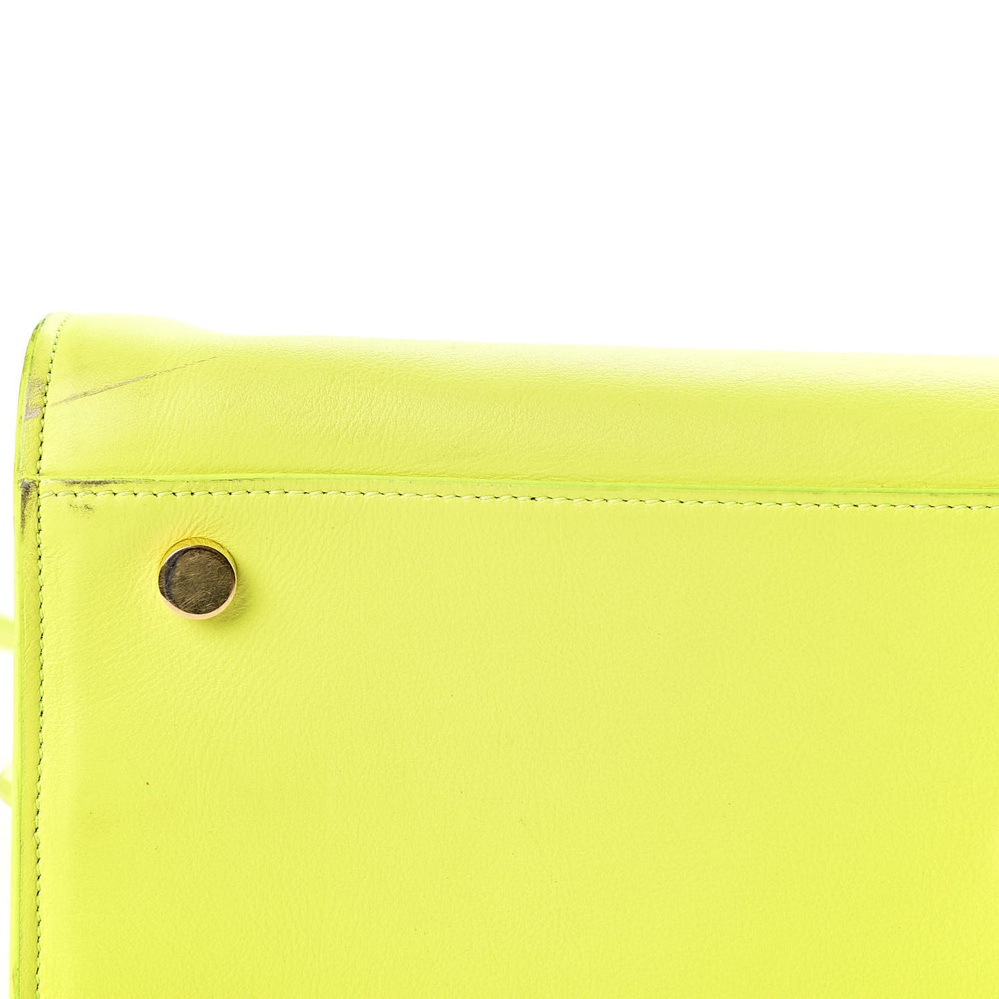 Calfskin Small Sac De Jour Bag Neon Yellow
