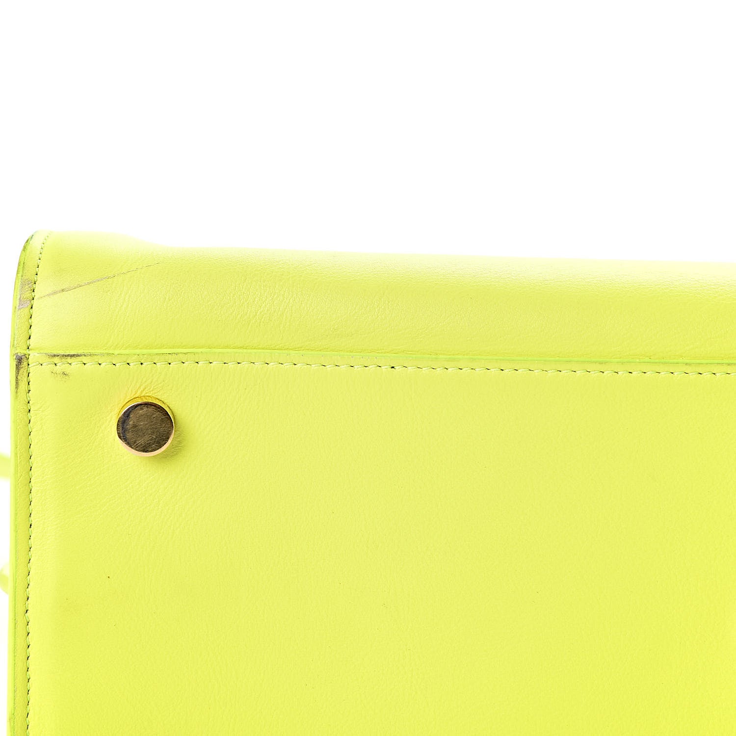 Saint Laurent Calfskin Small Sac De Jour Bag Neon Yellow 17 of 18