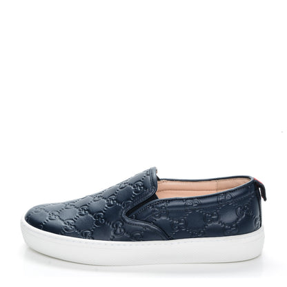 Gucci Guccissima Dublin Slip On Sneakers 37 Blue 1 of 8