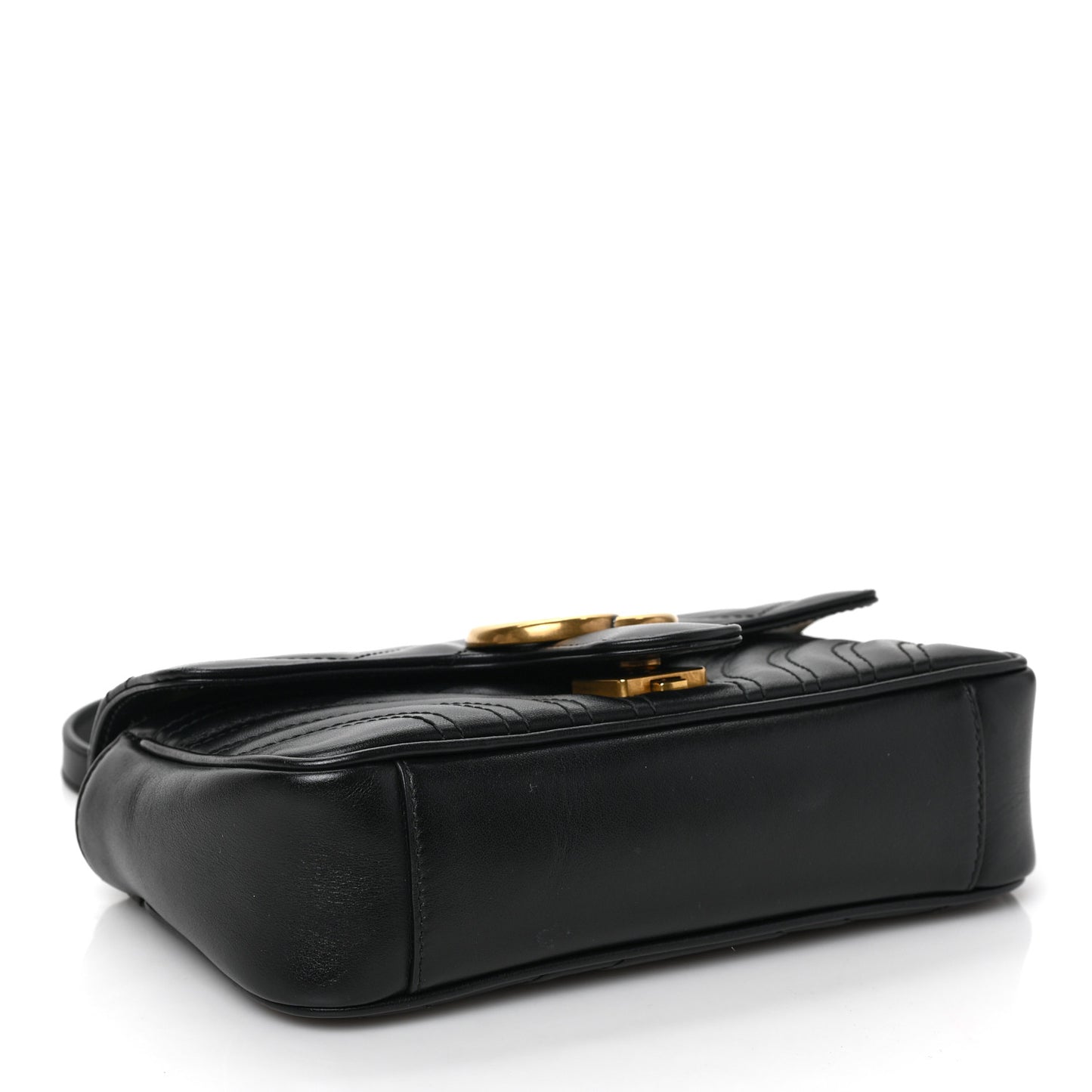 Calfskin Matelasse Mini GG Marmont Shoulder Bag Black