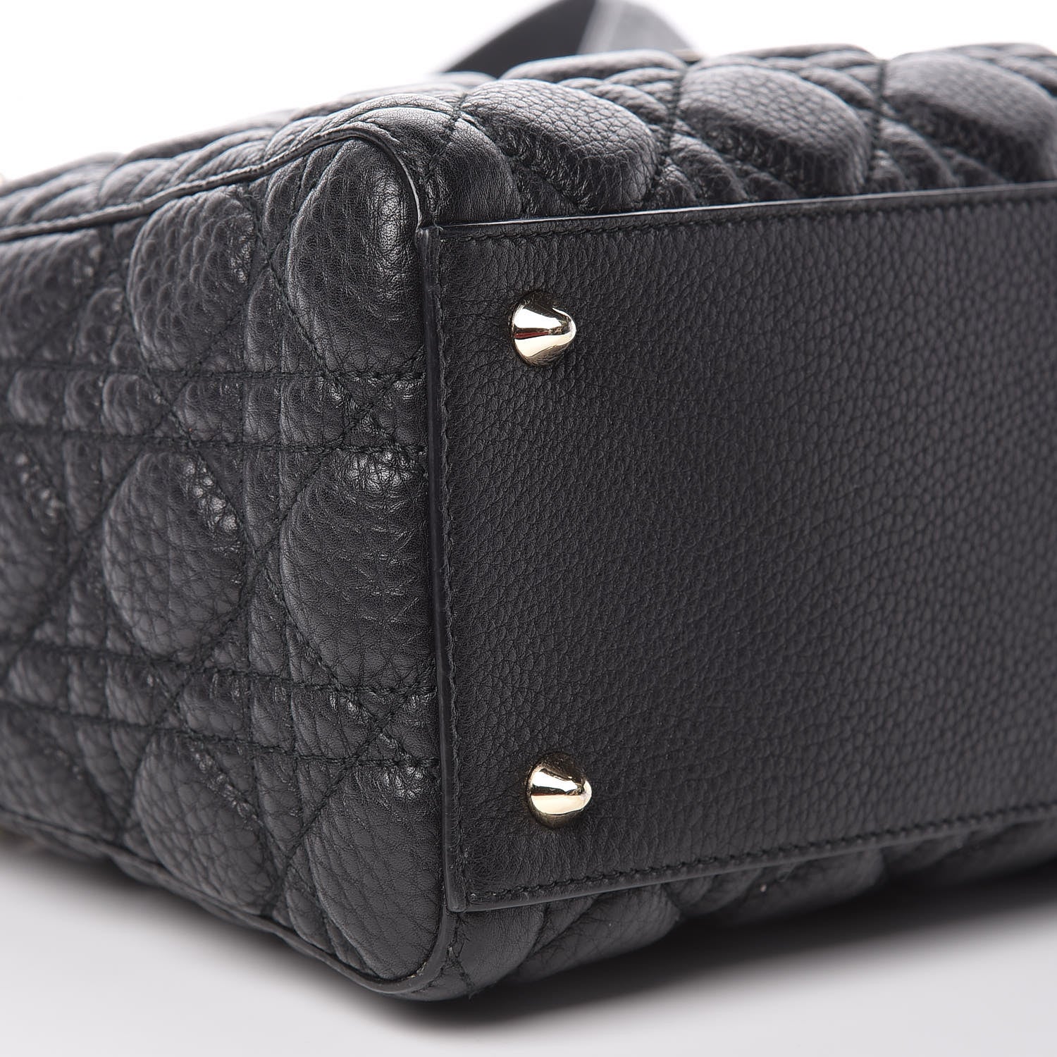 Christian Dior Grained Calfskin Cannage Medium Supple Lady Dior Black 8 of 9