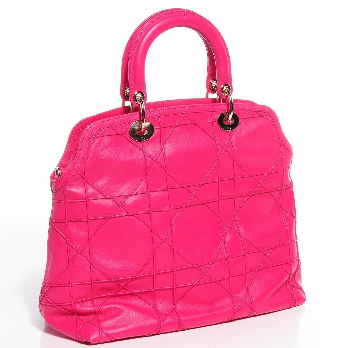 Lambskin Cannage Medium Granville Tote Fuchsia