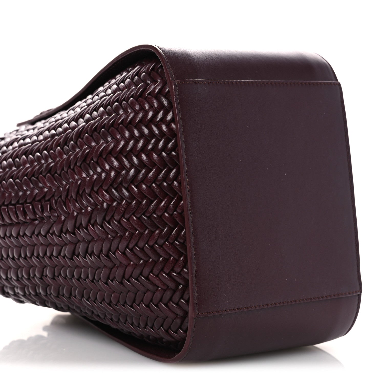 Loewe Calfskin Woven Compact Hammock Shoulder Bag Dark Burgundy 9 of 10