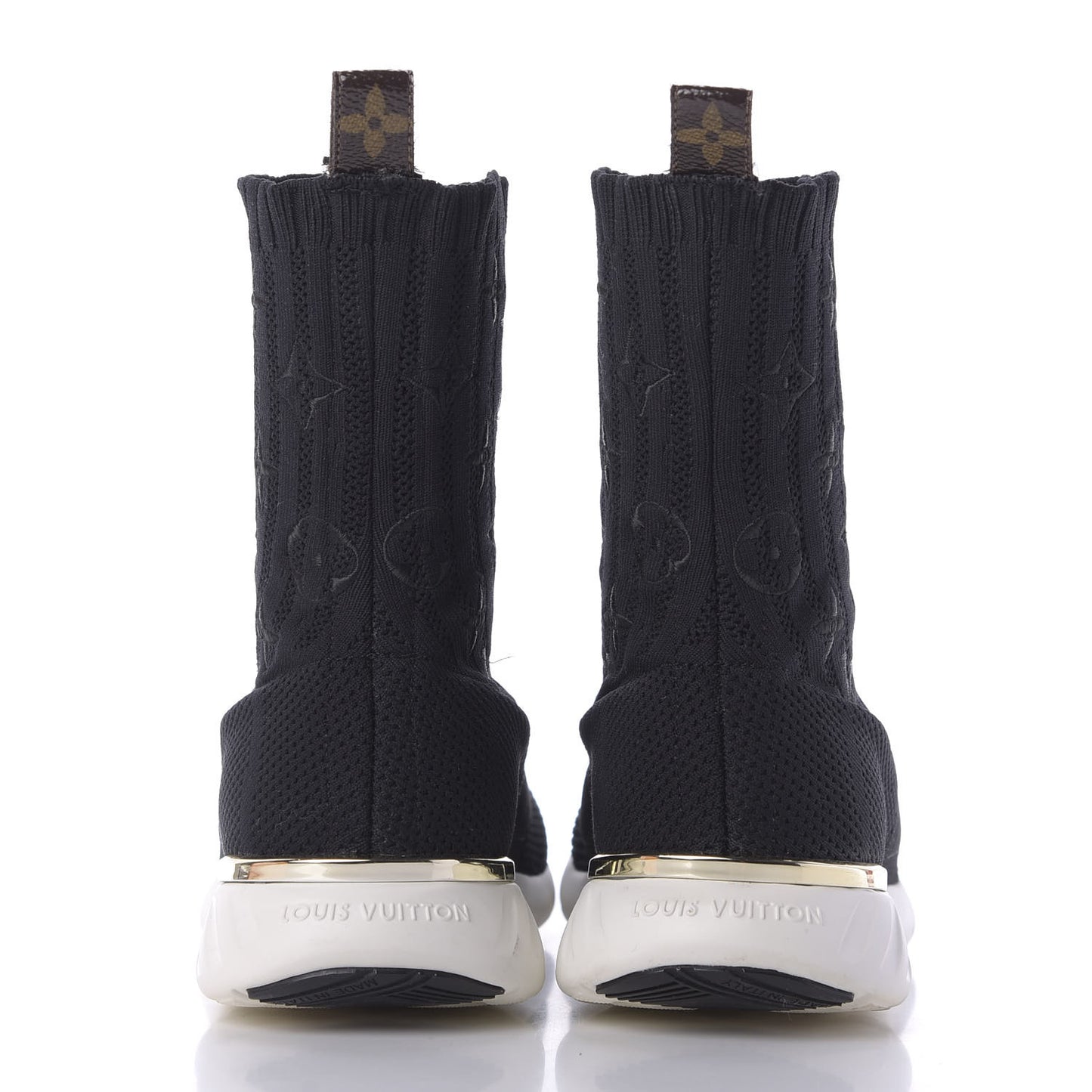 Monogram Stretch Fabric Aftergame Sneaker Boots 35.5 Black