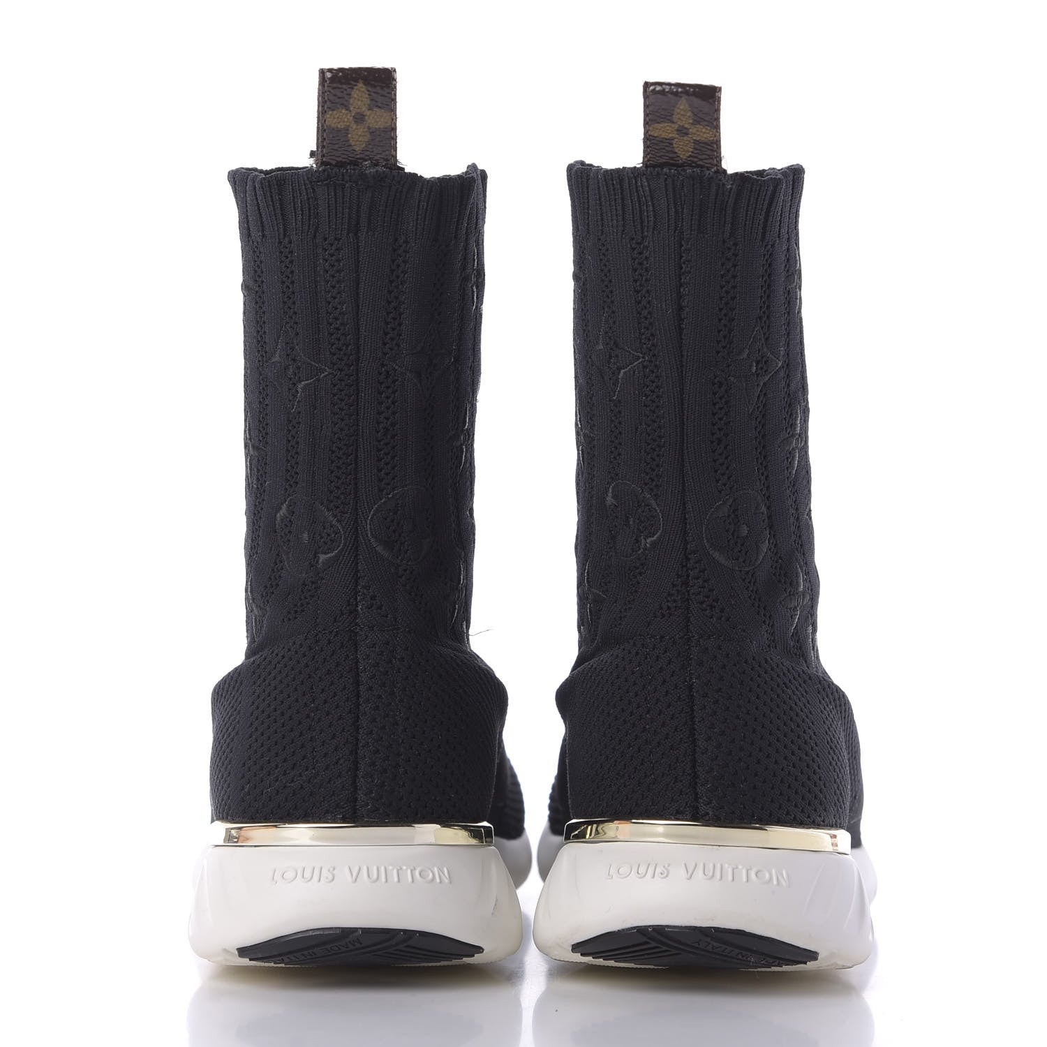 Louis Vuitton Monogram Stretch Fabric Aftergame Sneaker Boots 35.5 Black 7 of 10
