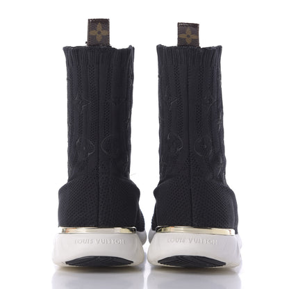Louis Vuitton Monogram Stretch Fabric Aftergame Sneaker Boots 35.5 Black 7 of 10