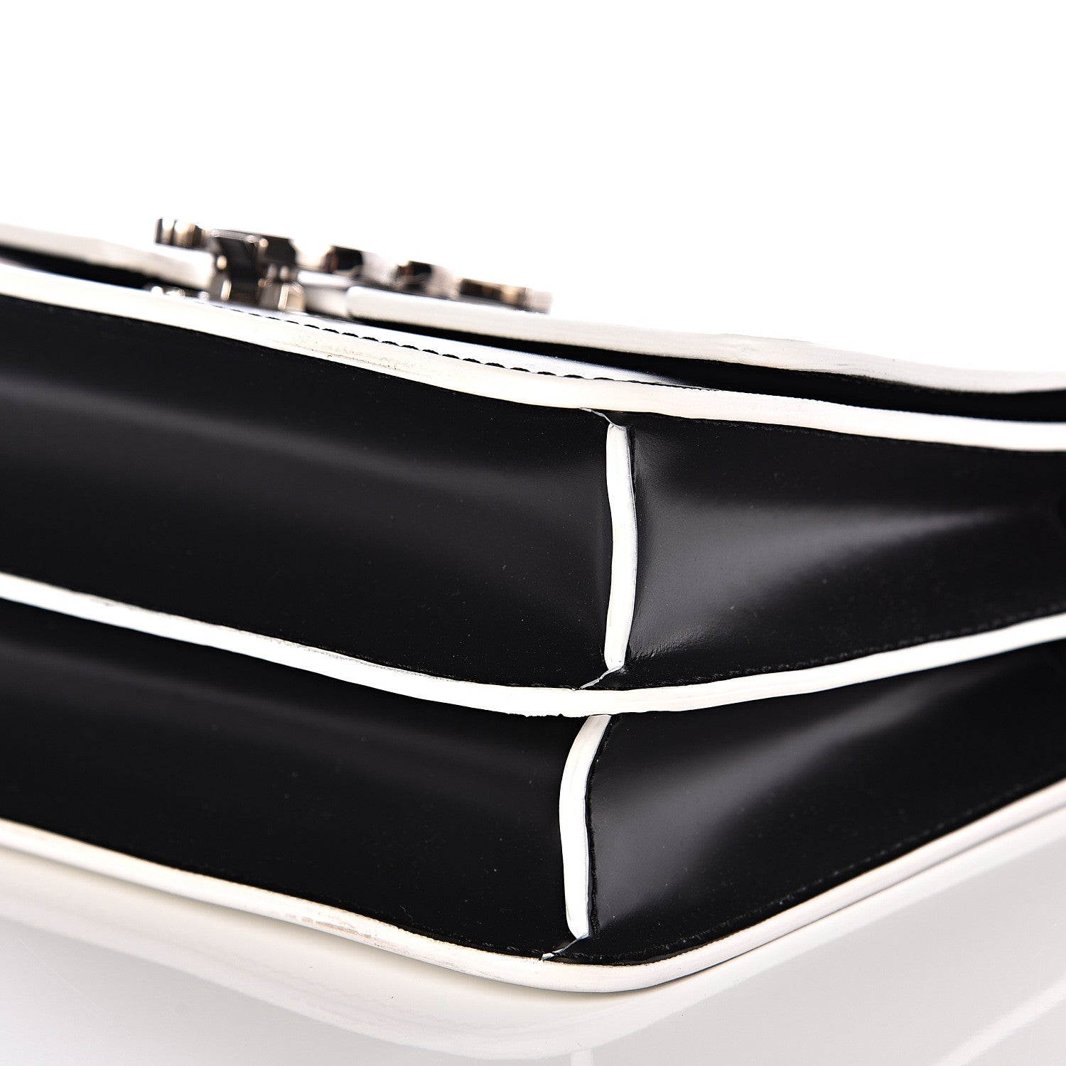 Burberry Calfskin Logo Printed Small TB Bag Black White 7 of 11