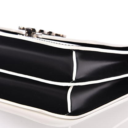 Burberry Calfskin Logo Printed Small TB Bag Black White 7 of 11