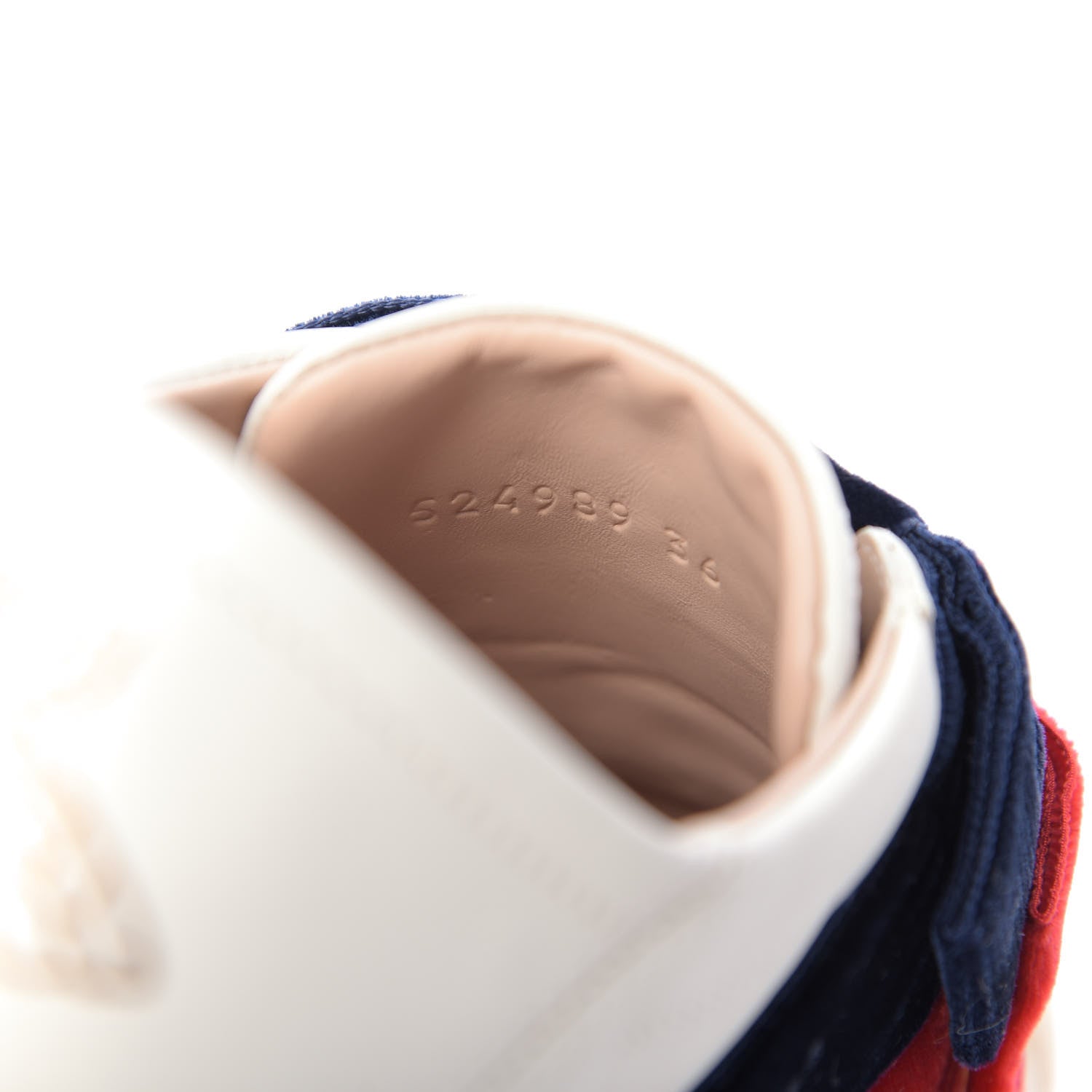 Gucci Calfskin Velvet Womens Bow Ace Sneakers 36 White 10 of 11
