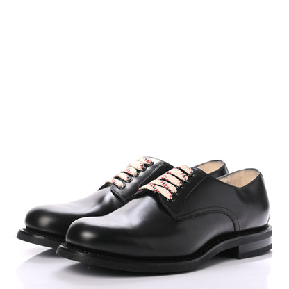 Gucci Calfskin Mens Lace Up Derby Loafers 7.5 Black 2 of 7
