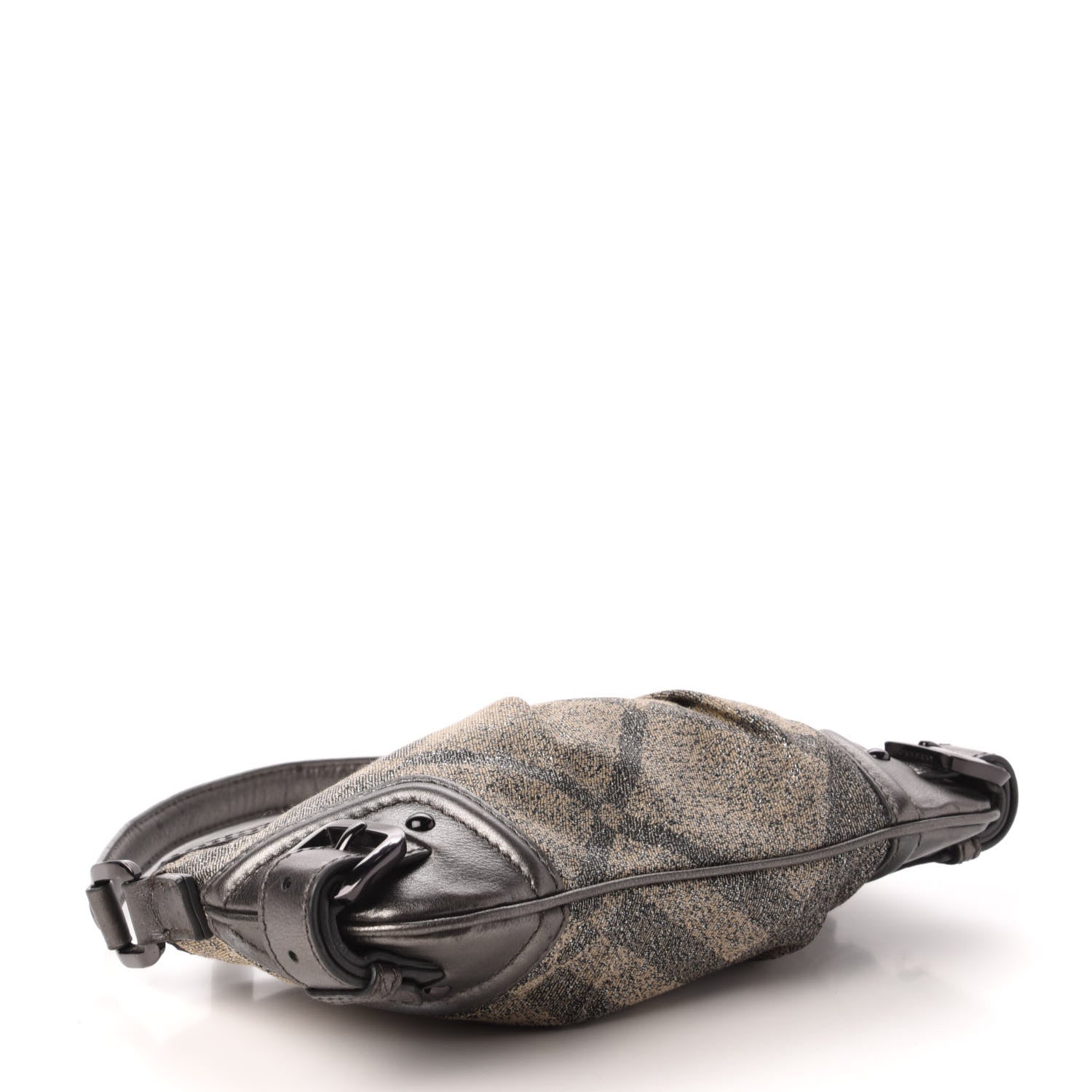 Burberry Shimmer Check Degrade Shoulder Bag Pewter 4 of 8