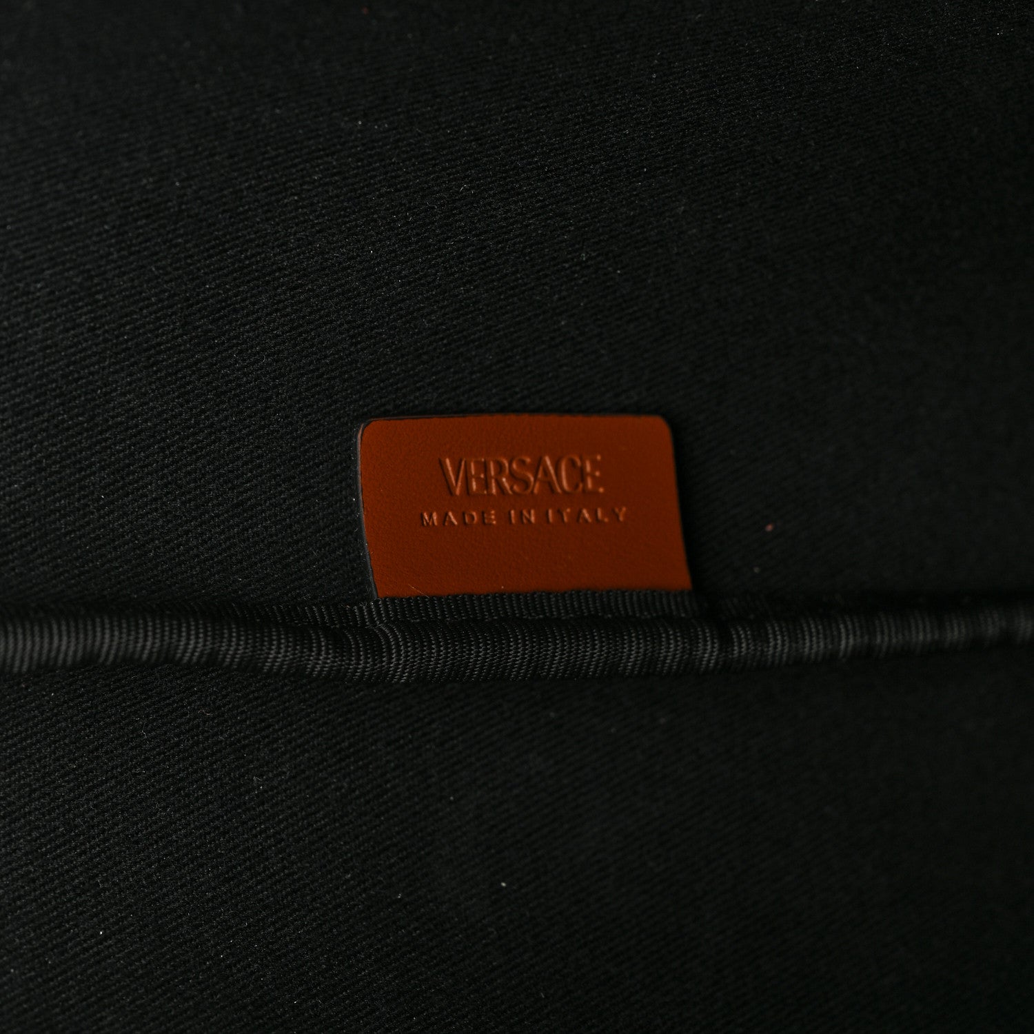 Versace Coated Canvas Calfskin La Greca Signature Shopper Tote Bag Black Caramel 8 of 10
