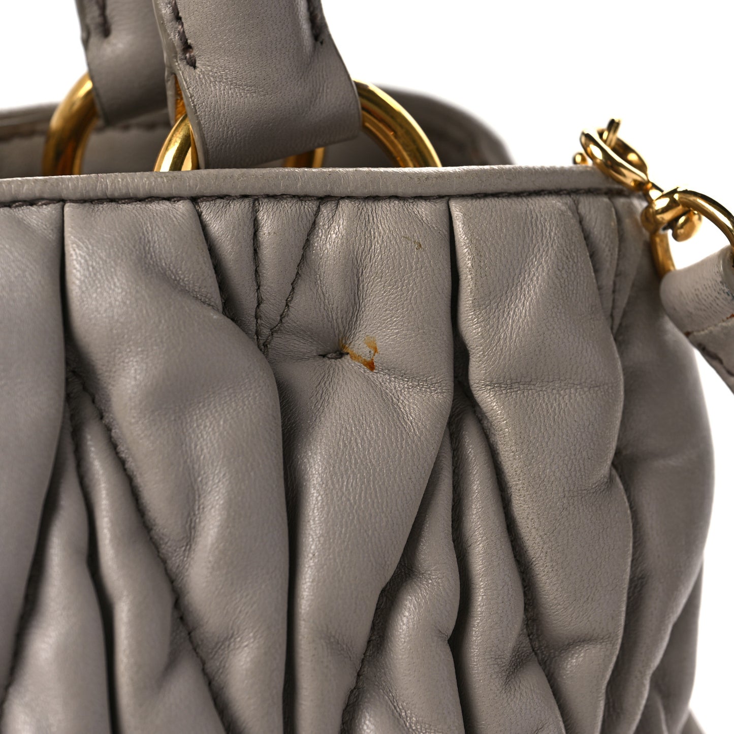 Nappa Matelasse Bauletto Top Handle Bowler Pomice