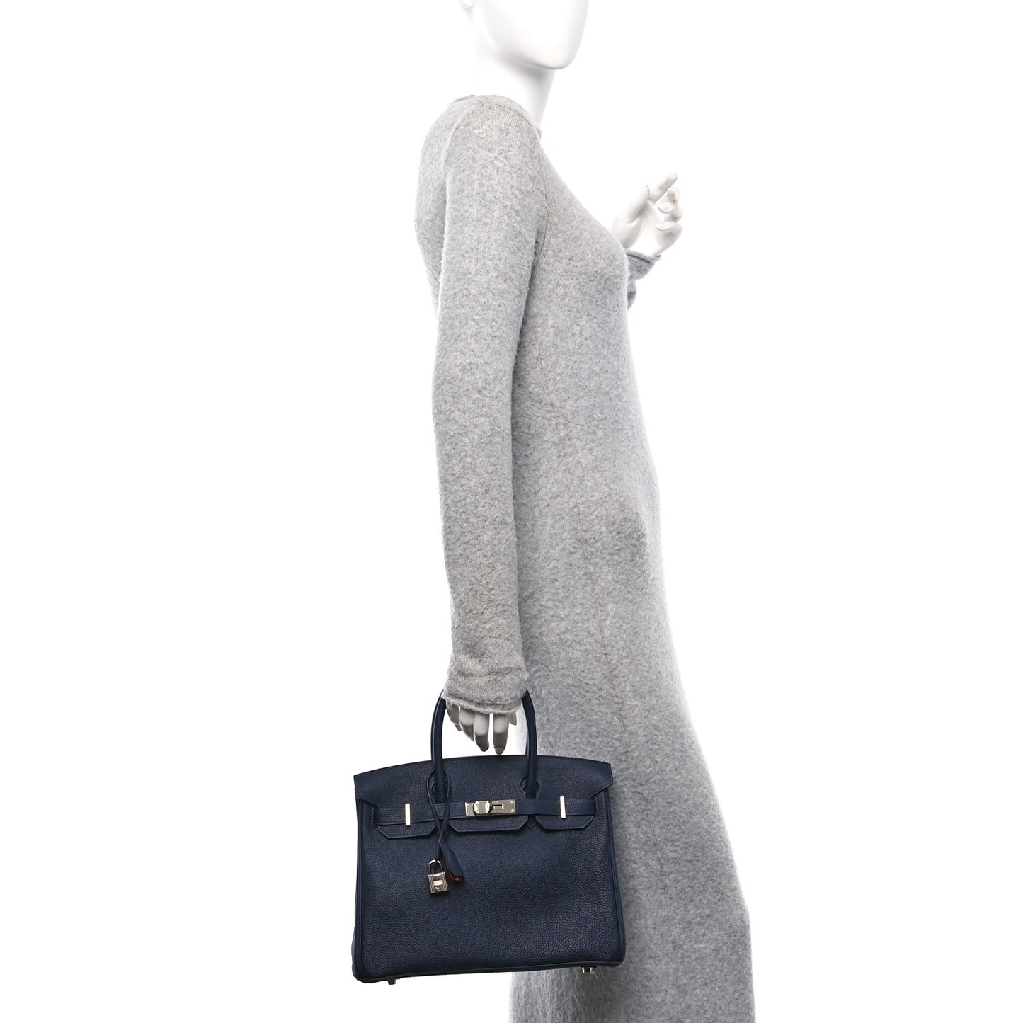 Togo Birkin Verso 30 Bleu Nuit Orange Poppy