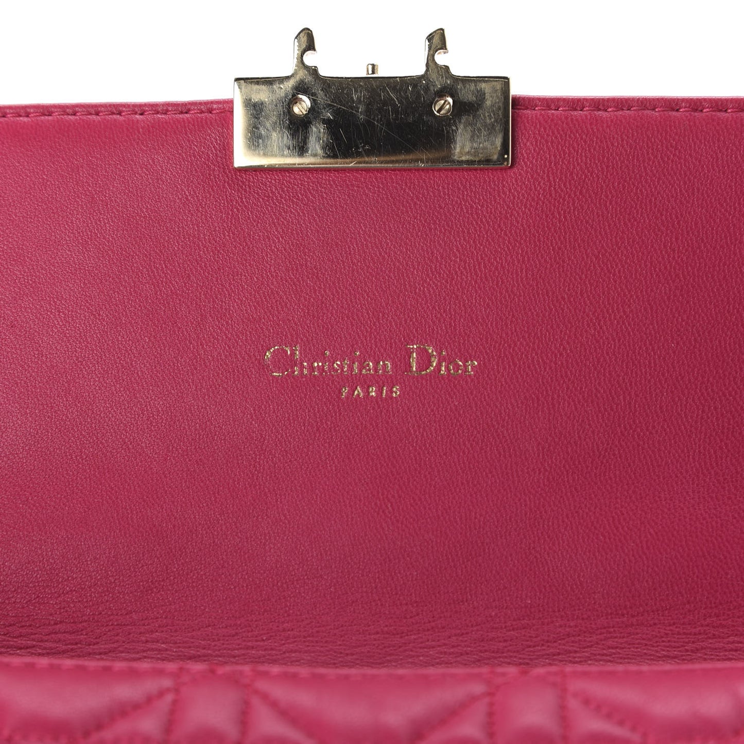 Lambskin Cannage Miss Dior Promenade Pouch Fuchsia
