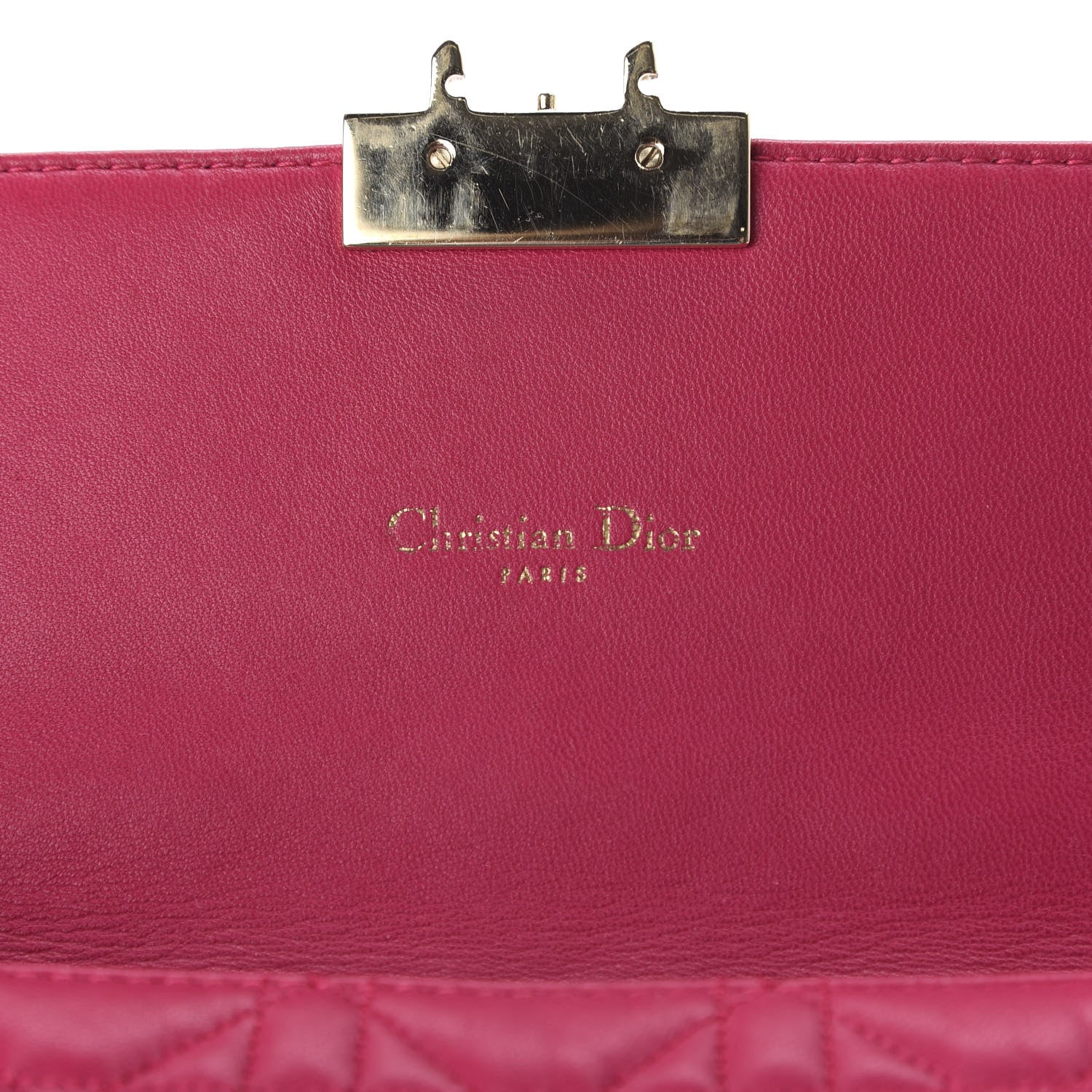 Christian Dior Lambskin Cannage Miss Dior Promenade Pouch Fuchsia 8 of 13