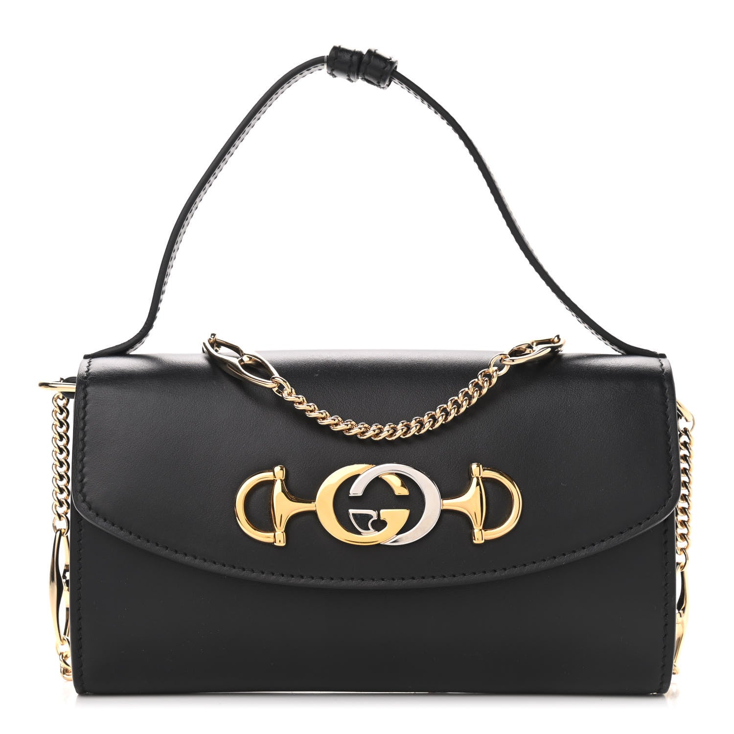 Gucci Smooth Calfskin Mini Zumi Shoulder Bag Black 1 of 10