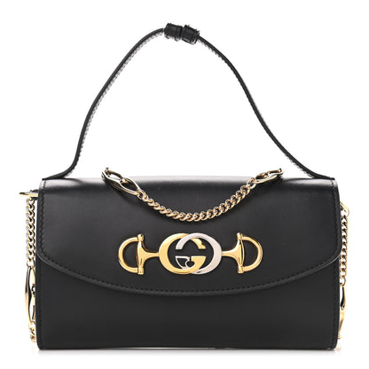 Gucci Smooth Calfskin Mini Zumi Shoulder Bag Black 1 of 10