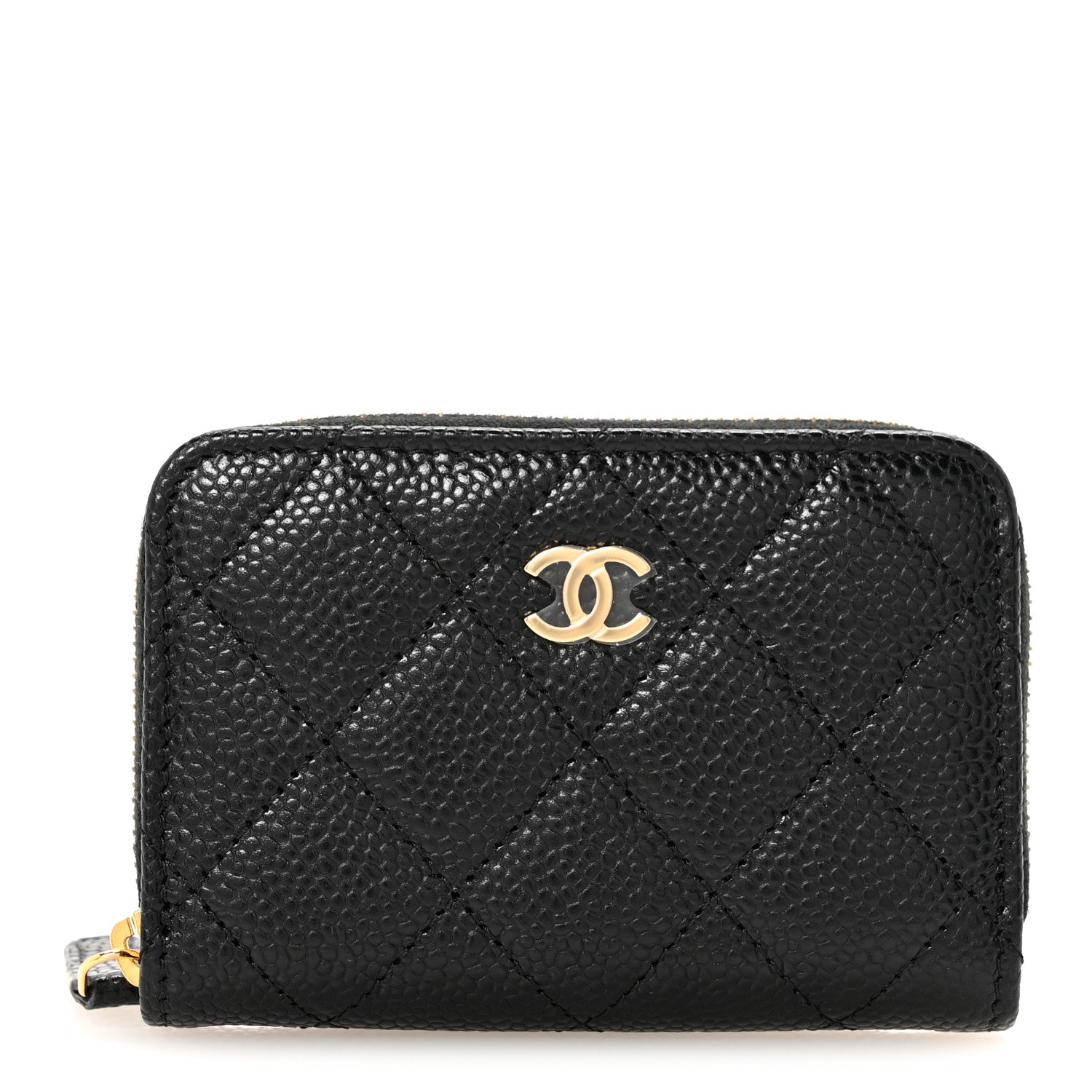 Chanel Caviar Quilted Zip Coin Purse Black 1 of 8