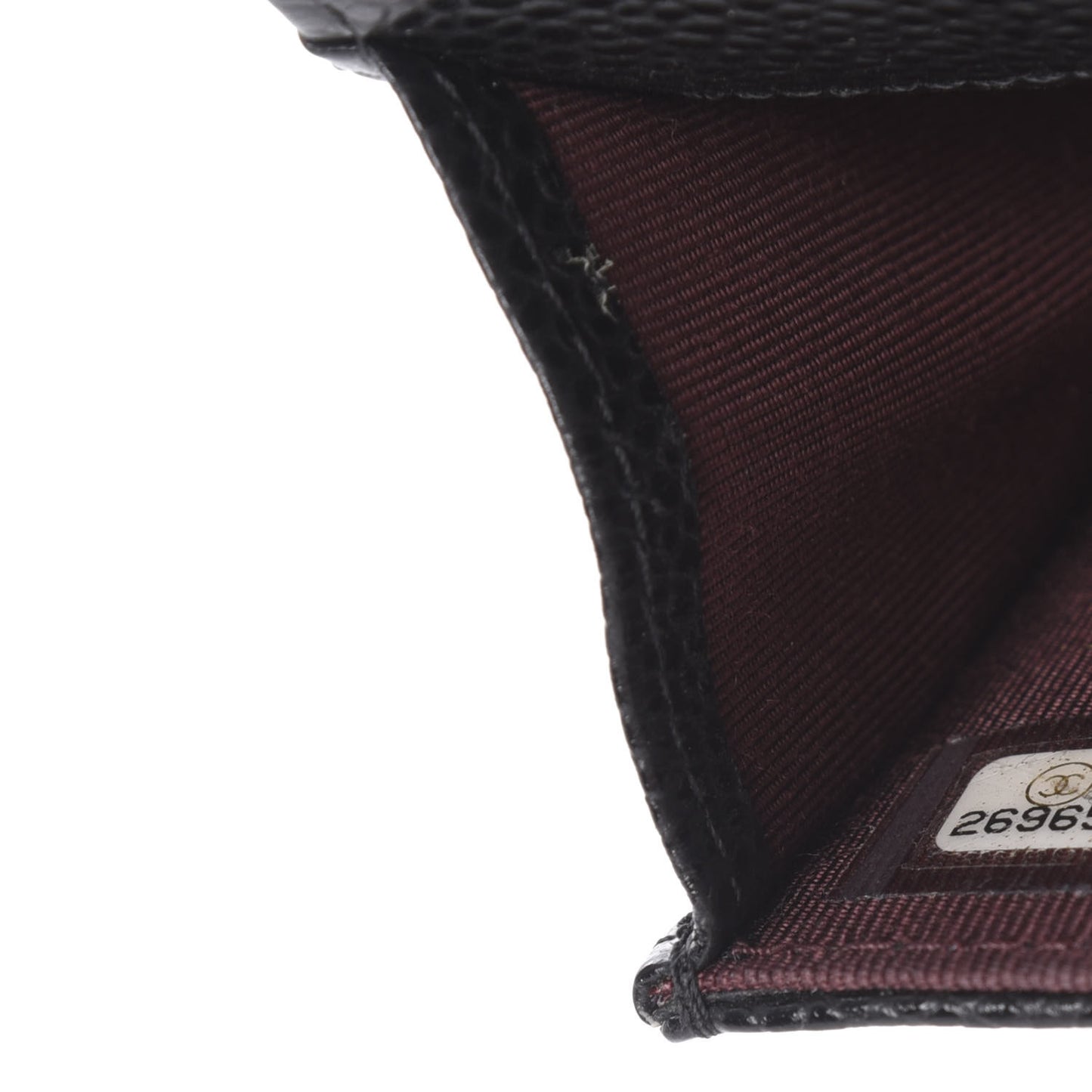 Caviar Quilted Flap Card Holder Black