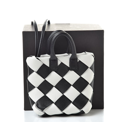 Bottega Veneta Nappa Intrecciato Maxi Cabat Bag Charm Black White 5 of 5