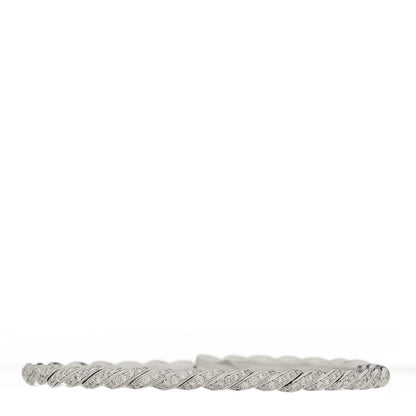 David Yurman 18K White Gold Diamond 3.5mm Paveflex Single Row Bracelet 1 of 3