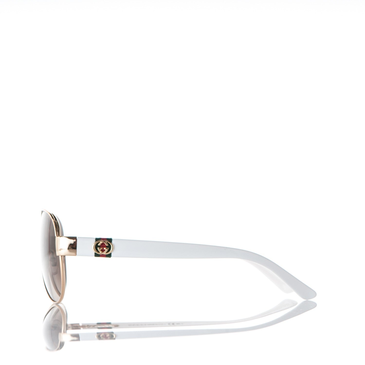 Gucci Web Aviator Sunglasses 4282/S White Gold 3 of 8