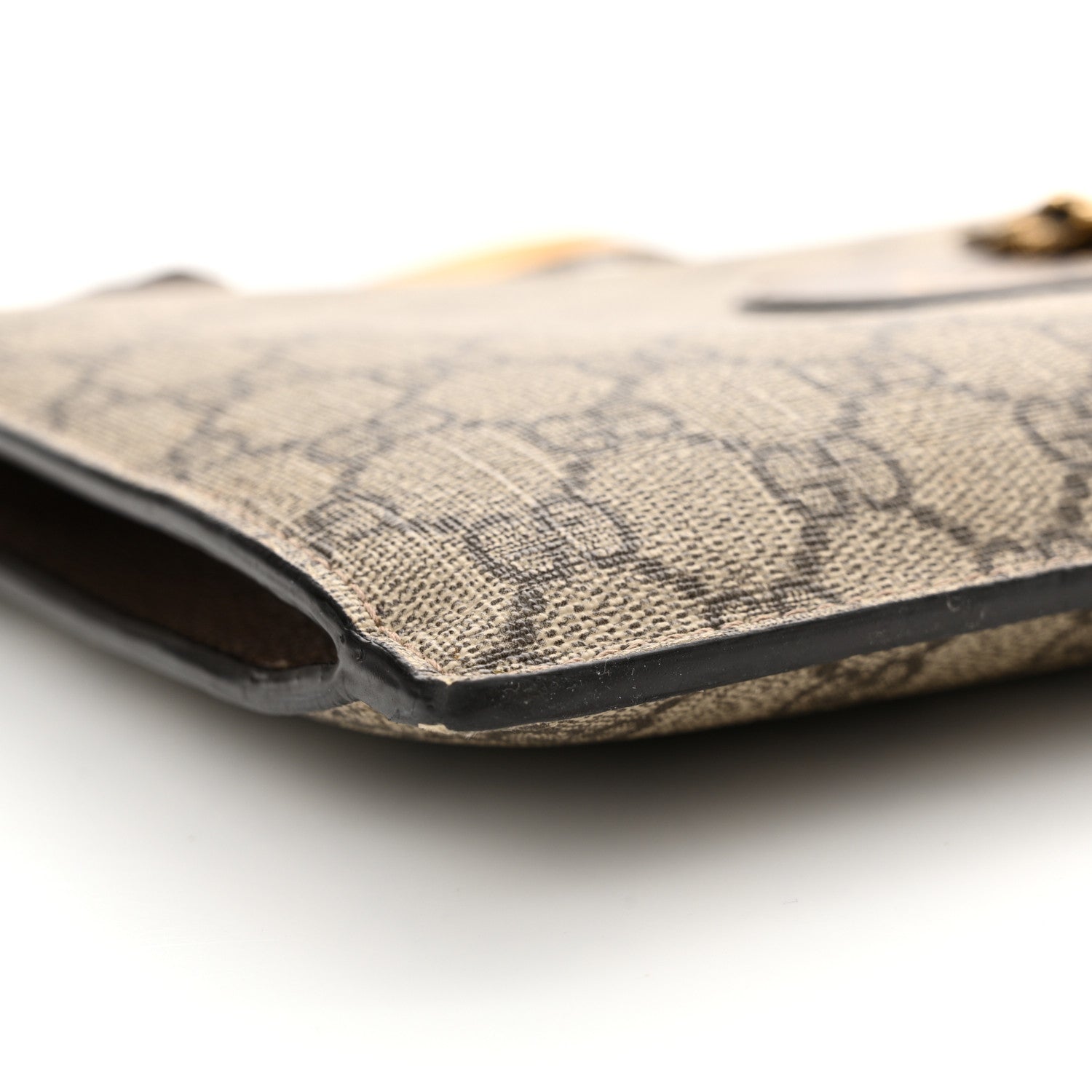 Gucci GG Supreme Monogram Neo Vintage Zip Wristlet Pouch Beige New Acero Crop 12 of 13