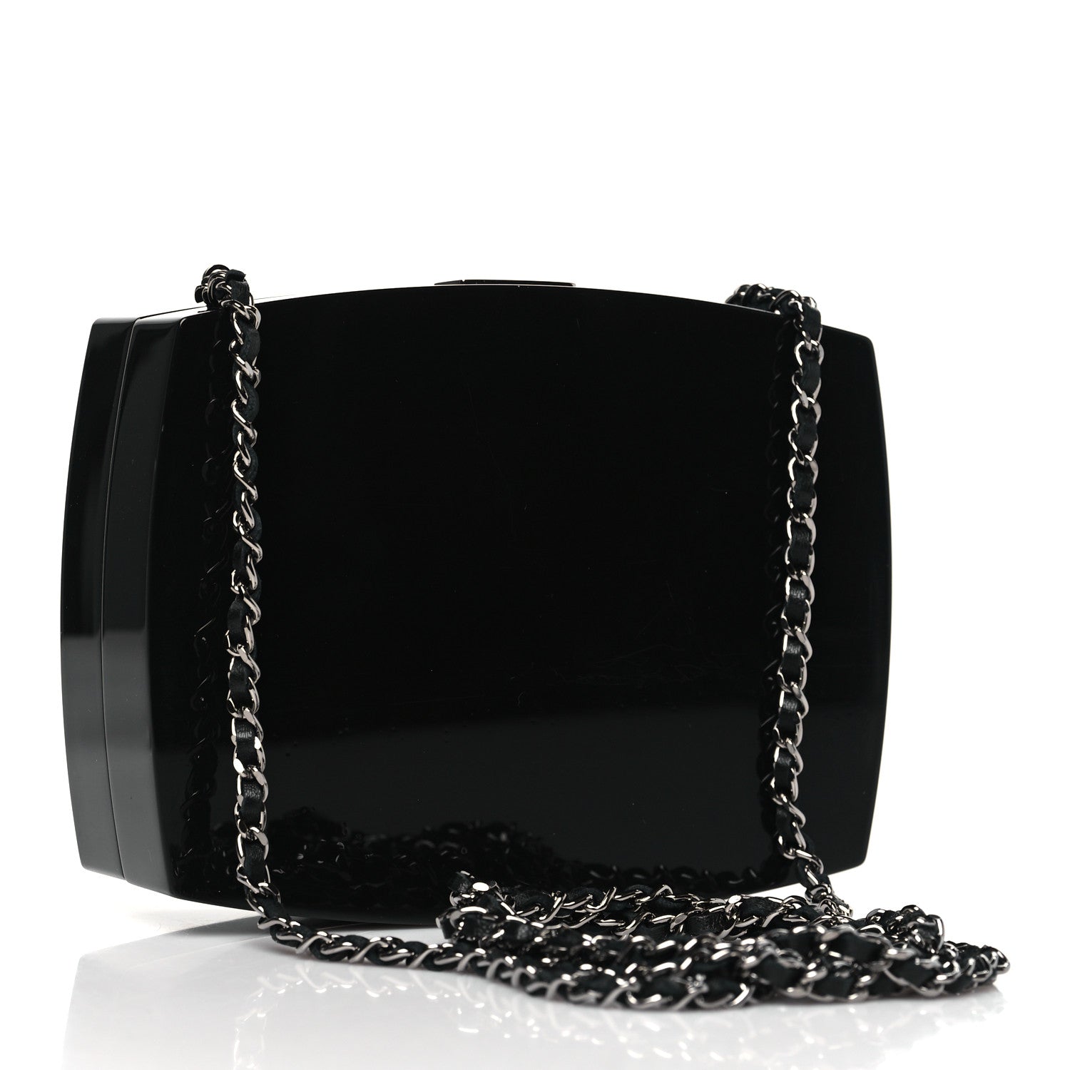 Chanel Plexiglass Compact Box Clutch Black 3 of 10