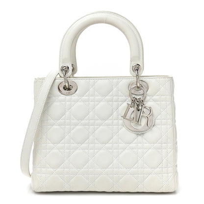 Christian Dior Lambskin Cannage Medium Lady Dior White 1 of 13