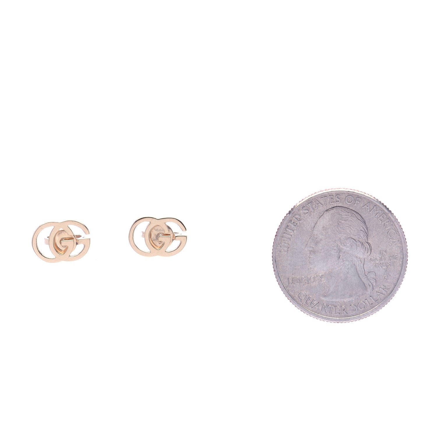 Gucci 18K Yellow Gold GG Tissue Stud Earrings 2 of 6