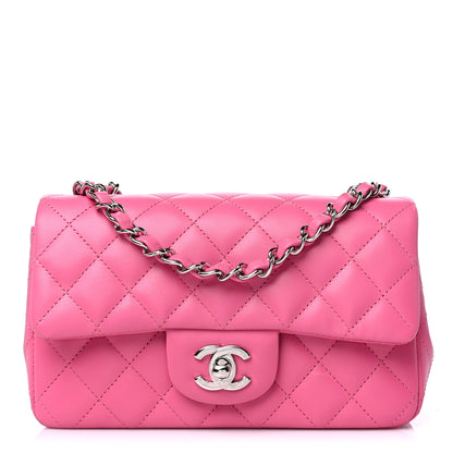 Chanel Lambskin Quilted Mini Rectangular Flap Pink 1 of 10