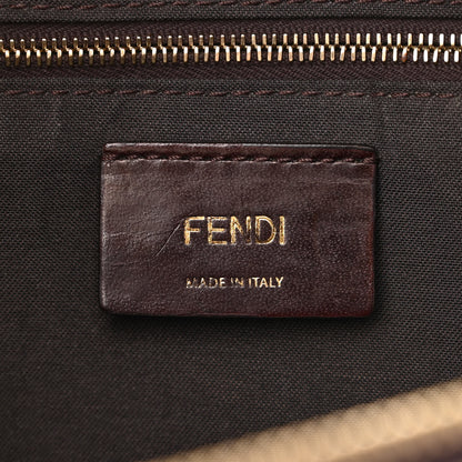 Fendi X FILA Glazed Fabric Vitello Century FF 1974 Mania Belt Bag Mogano Panna Blueberry 6 of 11