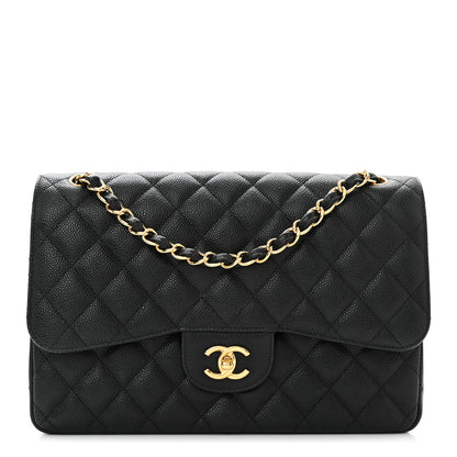 Chanel Caviar Quilted Jumbo Double Flap Black 1 of 11