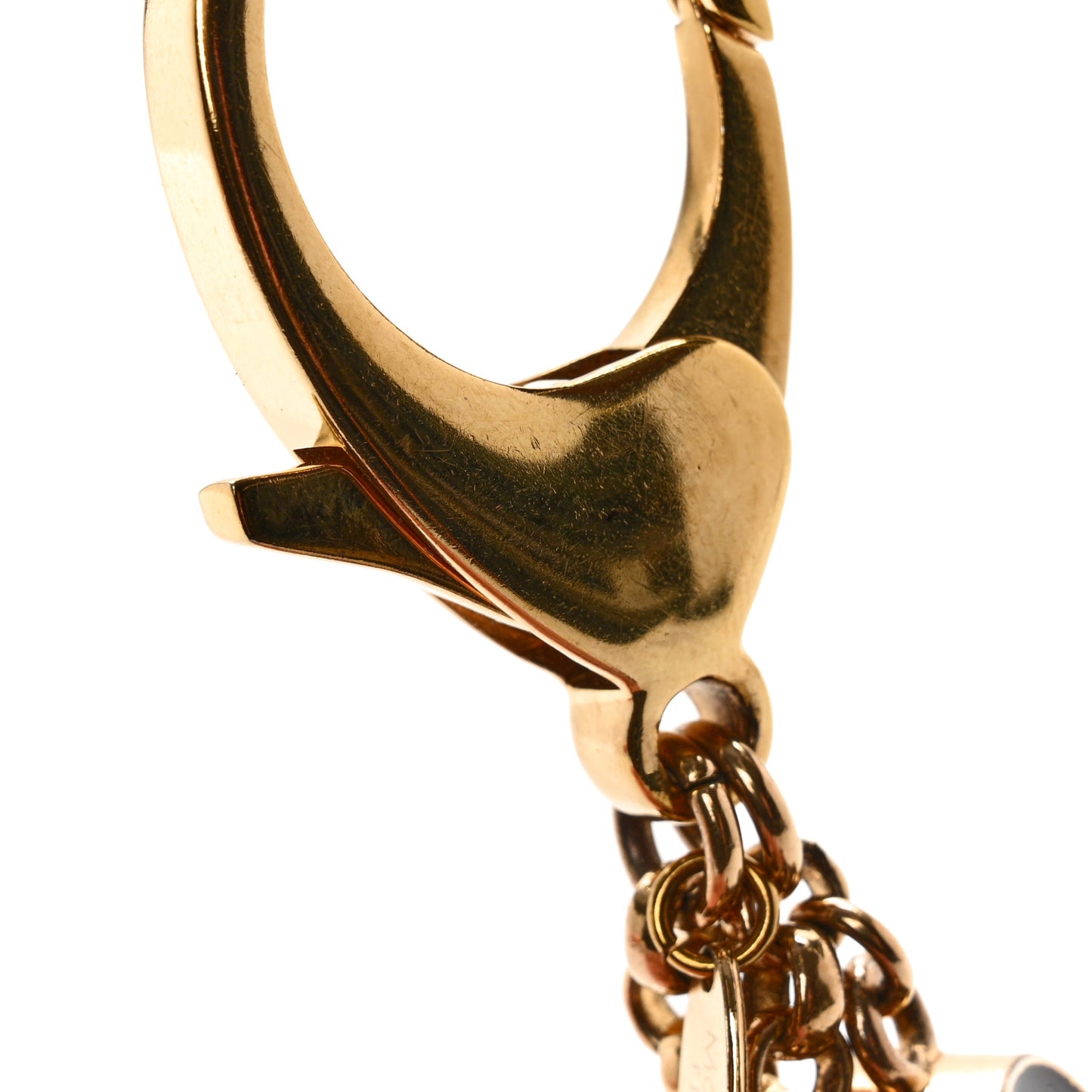 Metal Enamel Fleur De Monogram Bag Charm Dore