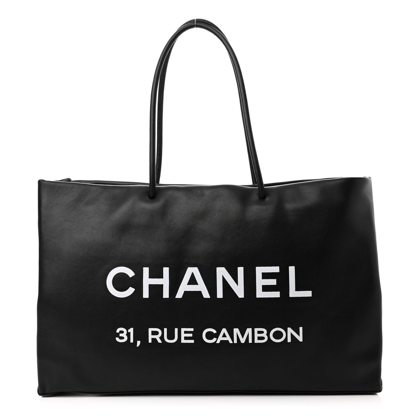 Calfskin Large Essential 31 Rue Cambon Tote Black