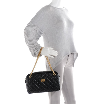 Chanel Aged Calfskin Quilted Medium Reissue Camera Case Black 2 of 7