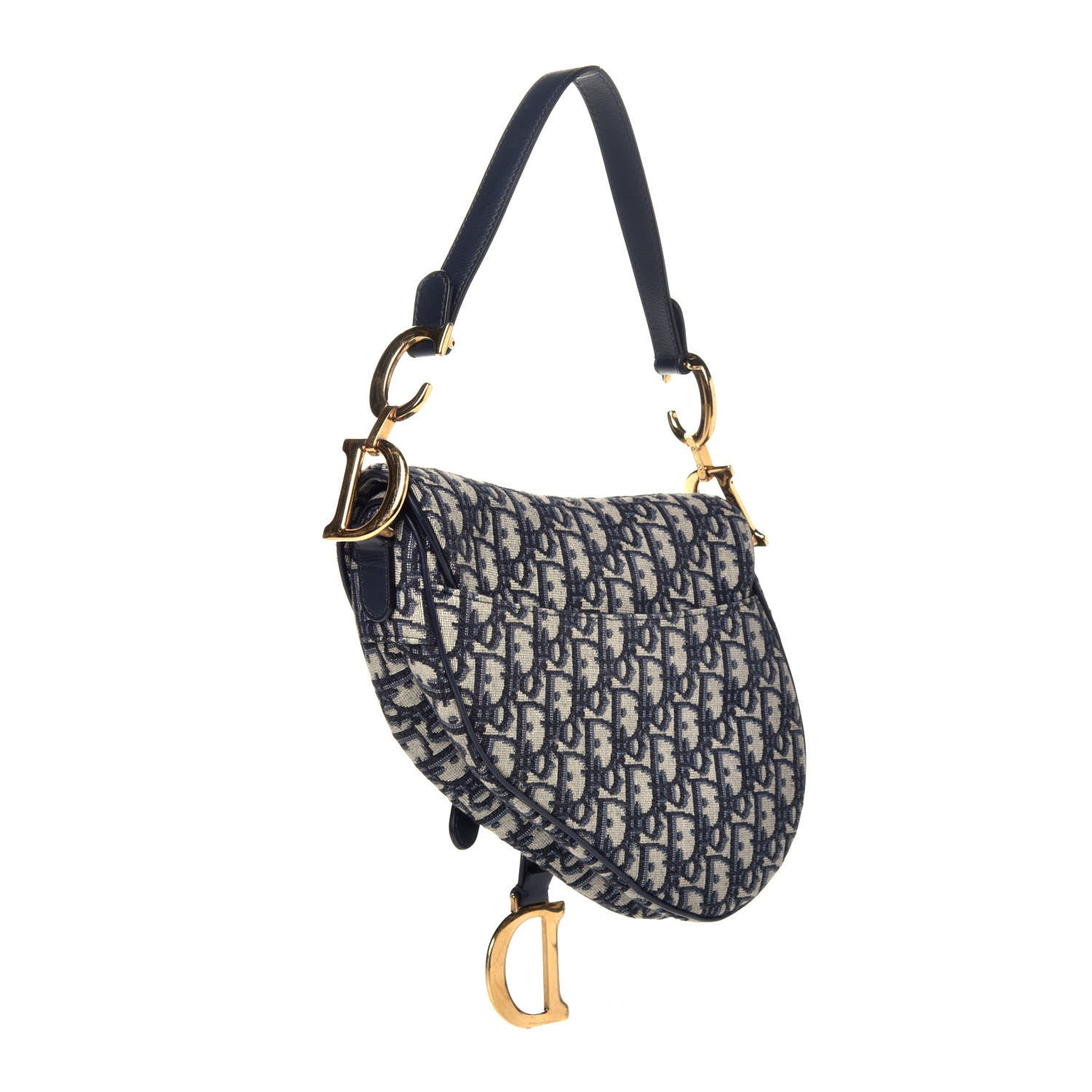 Christian Dior Oblique Saddle Bag Blue 3 of 9