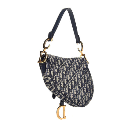 Christian Dior Oblique Saddle Bag Blue 3 of 9