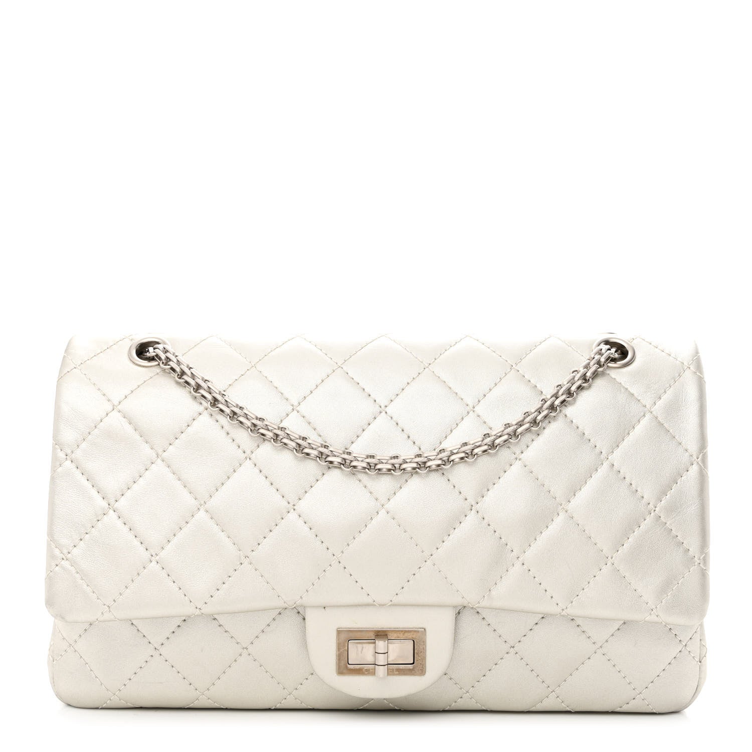 Chanel Metallic Lambskin Quilted 2.55 Reissue 227 Flap Silver 1 of 12
