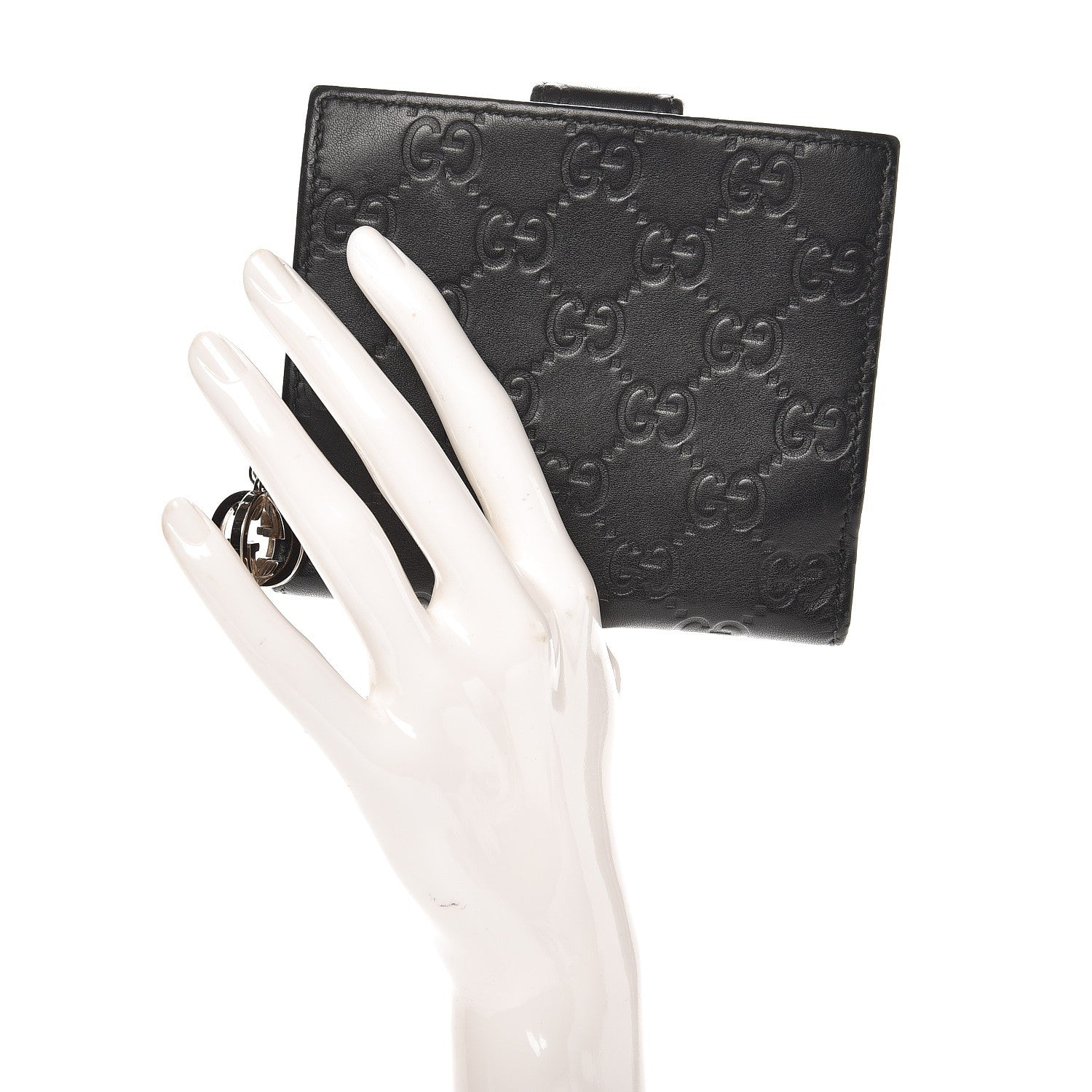 Gucci Guccissima Twins French Wallet Black 2 of 8