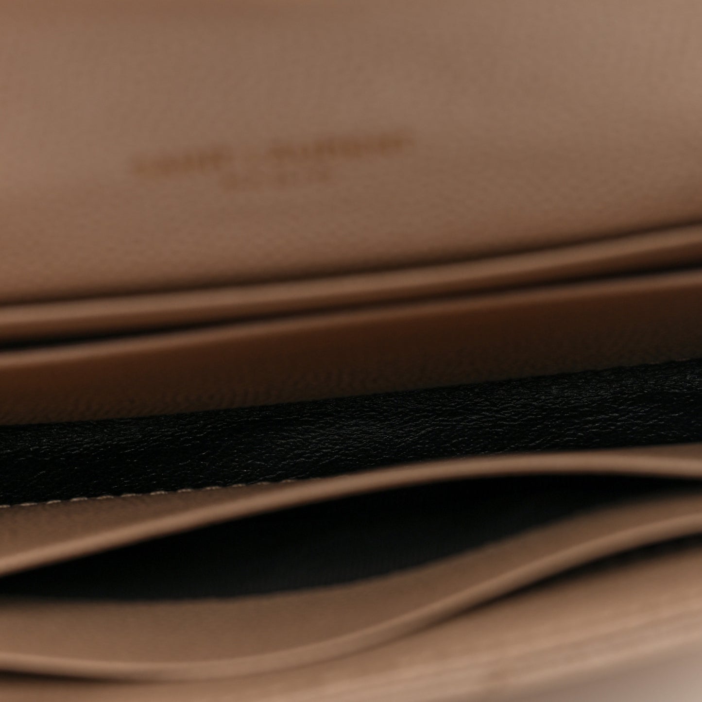 Grain De Poudre Matelasse Chevron Small Monogram Envelope Wallet Dark Beige